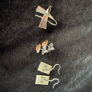 Silver and Orange Jewelry Set